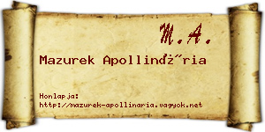 Mazurek Apollinária névjegykártya